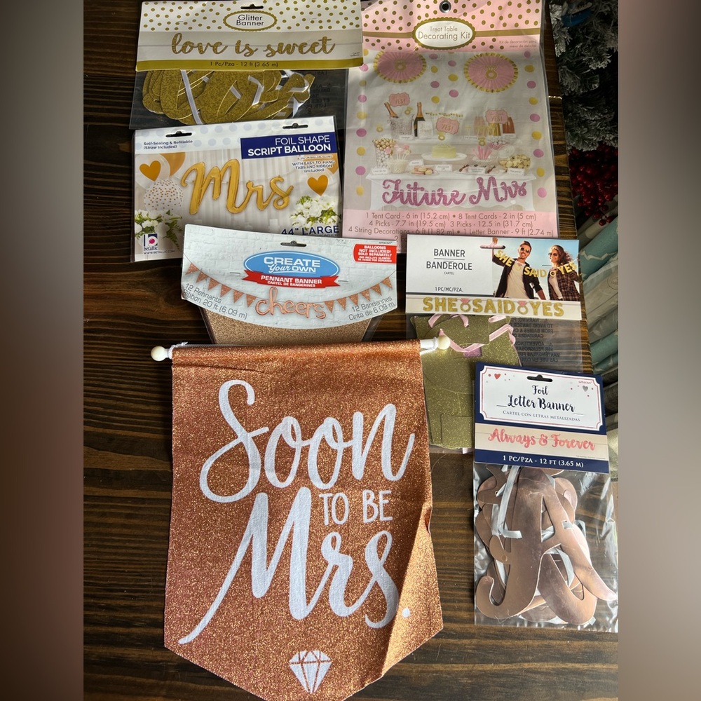 Bridal shower decorations - Rose Gold, Gold, and White